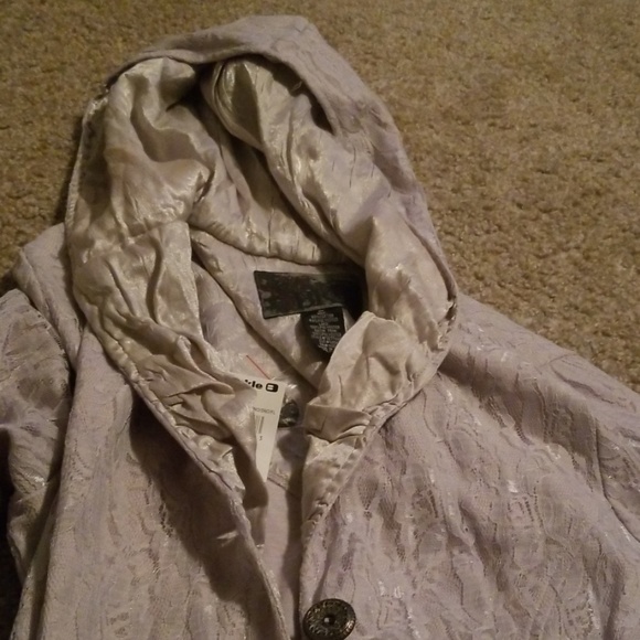 NWT The Buckle Silver Lace Trench Jacket BKE - Picture 3 of 8